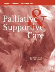 Palliative & Supportive Care Volume 1 - Issue 3 -