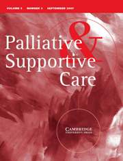 Palliative & Supportive Care Volume 5 - Issue 3 -