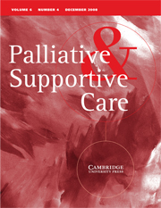 Palliative & Supportive Care Volume 6 - Issue 4 -