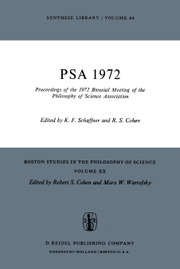 PSA: Proceedings of the Biennial Meeting of the Philosophy of Science Association Volume 1972 - Issue  -