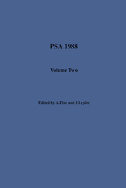 PSA: Proceedings of the Biennial Meeting of the Philosophy of Science Association Volume 1988 - Issue 2 -  Volume Two: Symposia and Invited Papers 1988