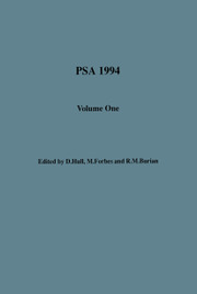 PSA: Proceedings of the Biennial Meeting of the Philosophy of Science Association Volume 1994 - Issue 1 -  Volume One: Contributed Papers 1994