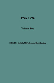 PSA: Proceedings of the Biennial Meeting of the Philosophy of Science Association Volume 1994 - Issue 2 -  Volume Two: Symposia and Invited Papers 1994