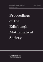 Proceedings of the Edinburgh Mathematical Society Volume 63 - Issue 1 -