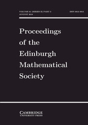 Proceedings of the Edinburgh Mathematical Society Volume 61 - Issue 3 -