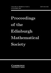 Proceedings of the Edinburgh Mathematical Society Volume 63 - Issue 4 -