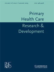 Primary Health Care Research & Development Volume 10 - Issue 1 -