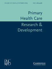 Primary Health Care Research & Development Volume 10 - Issue 4 -