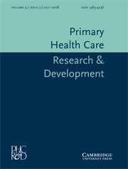 Primary Health Care Research & Development Volume 9 - Issue 3 -