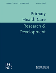 Primary Health Care Research & Development Volume 9 - Issue 4 -
