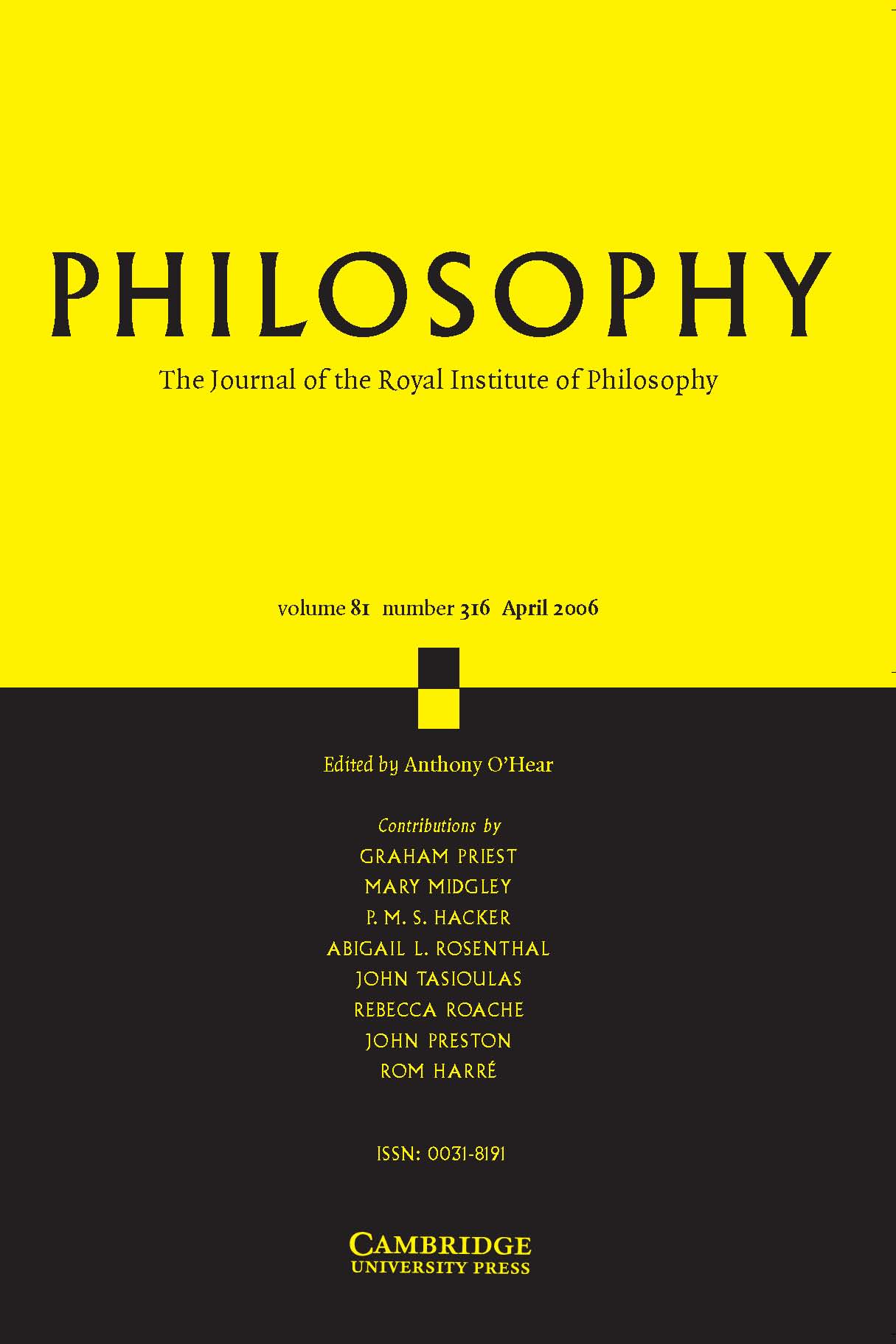 Philosophy Volume 81 - Issue 1 -
