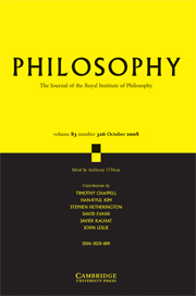 Philosophy Volume 83 - Issue 4 -