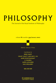 Philosophy Volume 87 - Issue 1 -