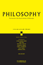 Philosophy Volume 92 - Issue 3 -