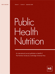 Public Health Nutrition Volume 11 - Issue 9 -