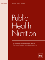 Public Health Nutrition Volume 13 - Issue 4 -