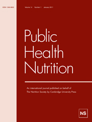 Public Health Nutrition Volume 14 - Issue 1 -