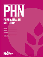 Public Health Nutrition Volume 24 - Issue 1 -