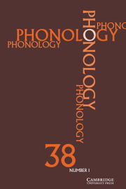 Phonology Volume 38 - Issue 1 -