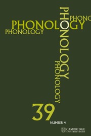 Phonology Volume 39 - Issue 4 -