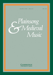 Plainsong & Medieval Music Volume 20 - Issue 1 -