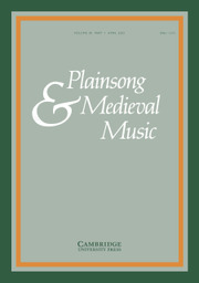 Plainsong & Medieval Music Volume 30 - Issue 1 -