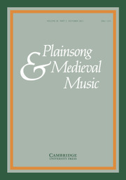Plainsong & Medieval Music Volume 30 - Issue 2 -