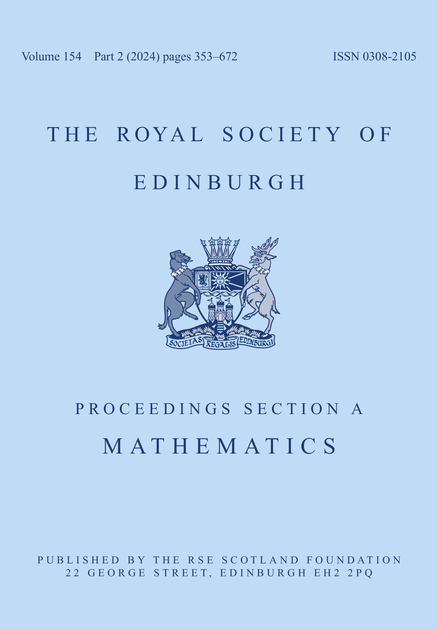 Proceedings of the Royal Society of Edinburgh Section A: Mathematics