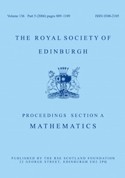 Proceedings of the Royal Society of Edinburgh Section A: Mathematics Volume 141 - Issue 2 -