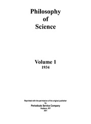 Philosophy of Science Volume 1 - Issue 1 -