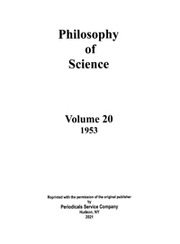 Philosophy of Science Volume 20 - Issue 1 -
