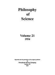 Philosophy of Science Volume 21 - Issue 1 -