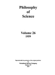 Philosophy of Science Volume 26 - Issue 1 -