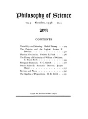 Philosophy of Science Volume 3 - Issue 4 -