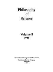 Philosophy of Science Volume 8 - Issue 1 -