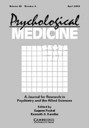Psychological Medicine Volume 33 - Issue 4 -