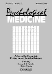 Psychological Medicine Volume 37 - Issue 12 -