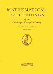 Mathematical Proceedings of the Cambridge Philosophical Society Volume 134 - Issue 2 -