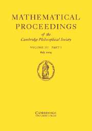 Mathematical Proceedings of the Cambridge Philosophical Society Volume 137 - Issue 1 -