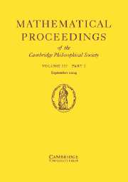 Mathematical Proceedings of the Cambridge Philosophical Society Volume 137 - Issue 2 -