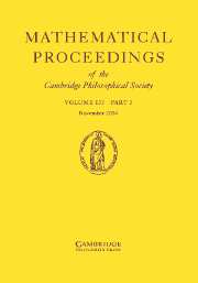 Mathematical Proceedings of the Cambridge Philosophical Society Volume 137 - Issue 3 -