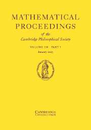 Mathematical Proceedings of the Cambridge Philosophical Society Volume 138 - Issue 1 -