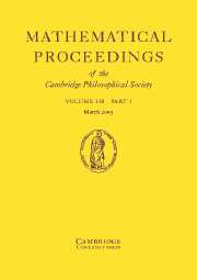 Mathematical Proceedings of the Cambridge Philosophical Society Volume 138 - Issue 2 -