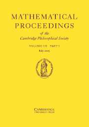 Mathematical Proceedings of the Cambridge Philosophical Society Volume 139 - Issue 1 -