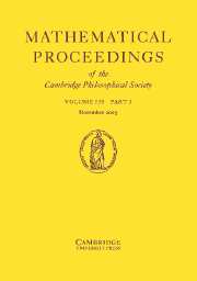 Mathematical Proceedings of the Cambridge Philosophical Society Volume 139 - Issue 3 -