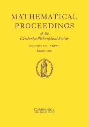Mathematical Proceedings of the Cambridge Philosophical Society Volume 140 - Issue 1 -