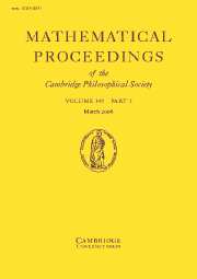 Mathematical Proceedings of the Cambridge Philosophical Society Volume 140 - Issue 2 -