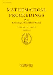 Mathematical Proceedings of the Cambridge Philosophical Society Volume 144 - Issue 2 -