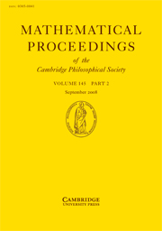 Mathematical Proceedings of the Cambridge Philosophical Society Volume 145 - Issue 2 -
