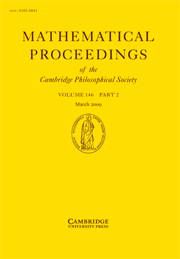 Mathematical Proceedings of the Cambridge Philosophical Society Volume 146 - Issue 2 -